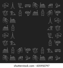 Vector set of travel icons Linear design
