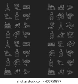 Vector set of travel icons Linear design