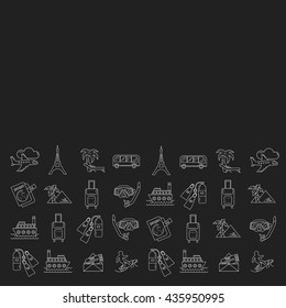 Vector set of travel icons Linear design