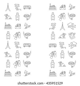 Vector set of travel icons Linear design