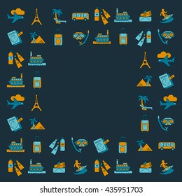 Vector set of travel icons Linear design