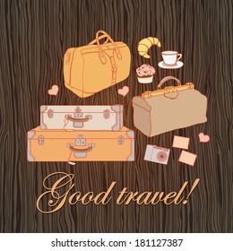 Vector Set Travel.  Illustration for greeting cards, invitations, and other printing projects.