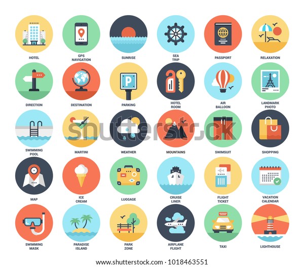 Vector set of travel and vacation flat web icons.\
Each icon neatly designed on pixel perfect 48X48 size grid. Fully\
editable and easy to\
use.