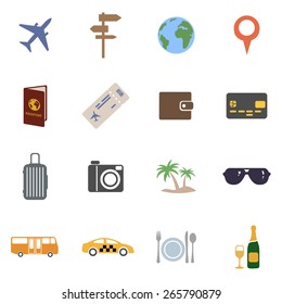 Vector Set of Travel and Vacation Icons.