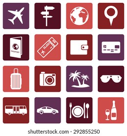 Vector Set of Travel and Vacation Icons.