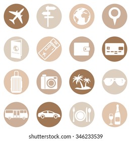 Vector Set of Travel and Vacation Icons.