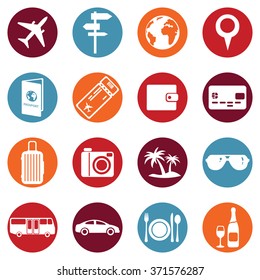 Vector Set of Travel and Vacation Icons.