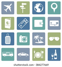 Vector Set of Travel and Vacation Icons.