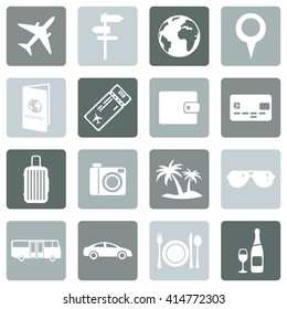 Vector Set of Travel and Vacation Icons.
