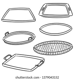 vector set of tray