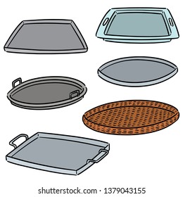 vector set of tray