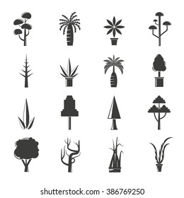 vector set of tree icons, park icons, tree symbols