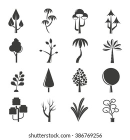 vector set of tree icons, park icons, tree symbols