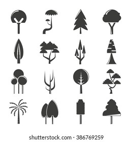 vector set of tree icons, park icons, tree symbols