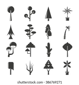 vector set of tree icons, park icons, tree symbols