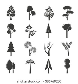 vector set of tree icons, park icons, tree symbols