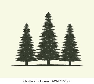 vector set of tree silhouette 