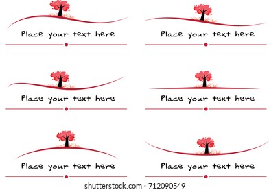 vector set: trees calligraphic design elements and page decoration