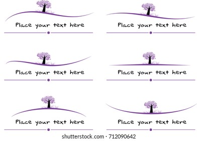 vector set: trees calligraphic design elements and page decoration