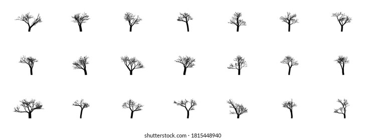 vector set of trees of different shapes