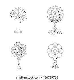 Vector set trees made of connected dots