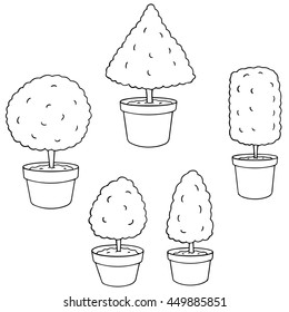 vector set of trees in pots