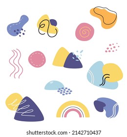 Vector set of trendy abstract hand drawn elements for graphic design	