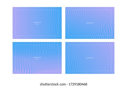 Vector set of trendy backgrounds with gradient. Thin frame with copy space for text. Template for site, landing page, presentation, web, business card.