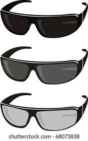 Vector set of trendy sunglasses - a fashion, sports, beauty - isolated illustration on white background