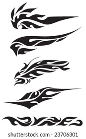 vector set of tribal symbols