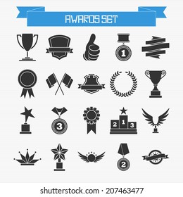 Vector set of trophies and awards for your design