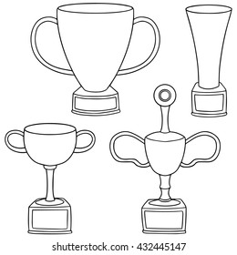 vector set of trophy