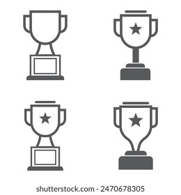 
vector set of trophy icon illustration