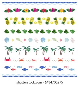 Vector set of tropical borders