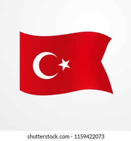 vector set Turkish flag on a white background