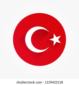 vector set Turkish flag on a white background