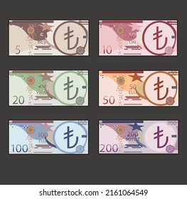 a vector set of turkish lira money currency