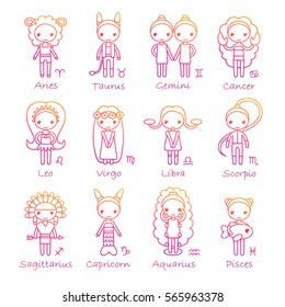 vector set of the twelve hand drawing Zodiac Signs Aries, Taurus, Gemini, Cancer, Leo, Virgo, Libra, Scorpio, Sagittarius, Capricorn, Aquarius, Pisces