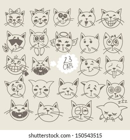 Vector set "twenty three fanny cats".