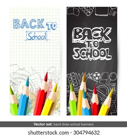 Vector set of two Back to School banners