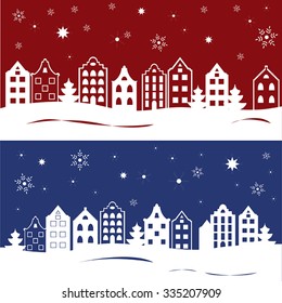 Vector set of two christmas cards.