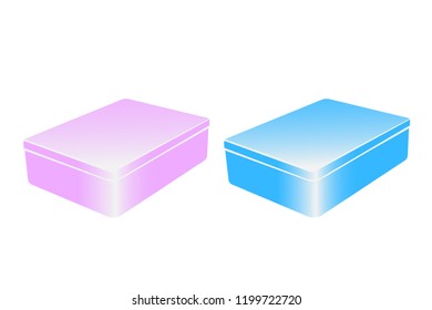Vector set of two colorful metal boxes