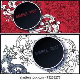 vector set of two floral cards. eps10