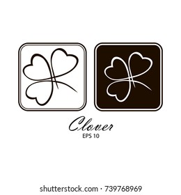 Vector set of two flowers on black and white backgrounds.