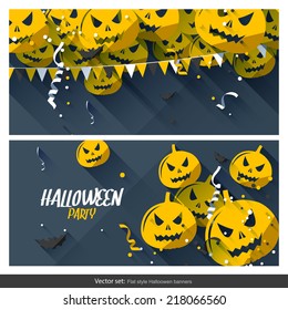Vector set of two Halloween party banners
