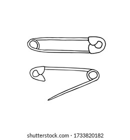 Vector set of two hand drawn doodle sketch English pin isolated on white background