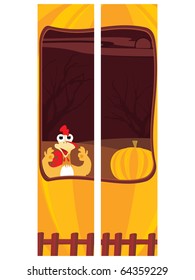 vector set of two happy thanksgiving day banner, illustration