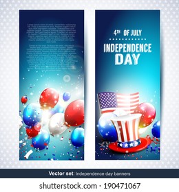 Vector set of two Independence day banners 