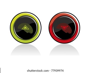 vector set of two i.q research icon with abstract background