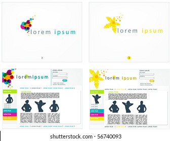 Vector set of two modern website templates